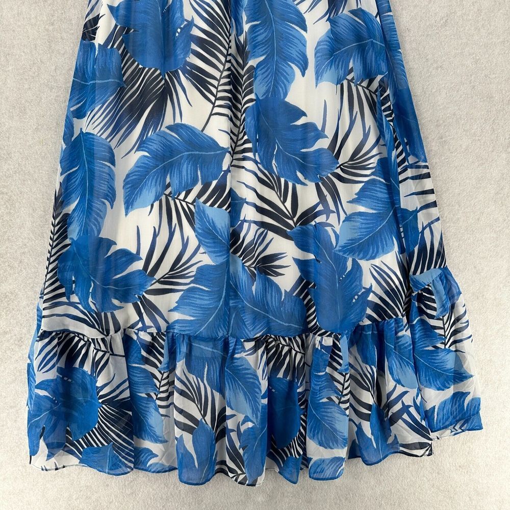 NWT Lane Bryant Maxi Dress Size 14 Floral Sleeveless Long Flowy Blue Tropical - Picture 7 of 12